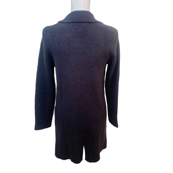 NWT Sugar Rain open front black duster length cardigan sweater pockets small - Picture 7 of 10